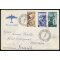 1950, Italia al Lavoro, 40 + 55 Lire e 100 Lire Campidoglio su lettera per via aerea da Sanremo 4.9.1952 per Manaus in Brasile (Sass. 646+648+A142)