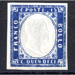 1863, 15 Cent. tipo Sardegna (Sass. 11 / 250,-)