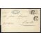 1861, Stampati, coppia 1 Cent. grigio nero su involucro da Bergamo Bassa 13.6.1863 per Oneta (Sass. 19)