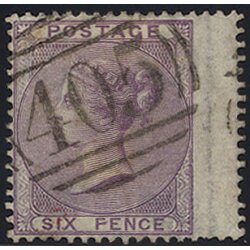 1866, 6 P violett, Mi. 14 SG 70 / 100,- Unif. 19