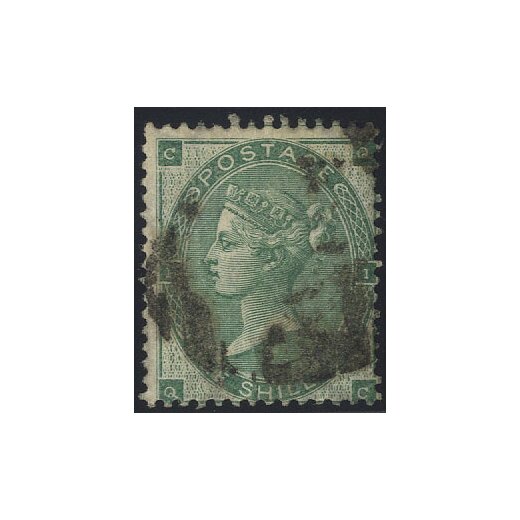 1862, 1 Sh dunkelgelbgrün, Mi. 22 SG 90 Unif. 24