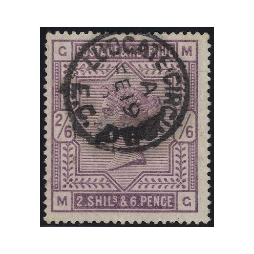 1883, 2 Sh 6 P purpurviolett, Nadelstich, Mi. 82x SG 178 Unif. 86