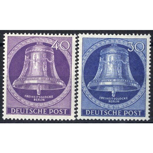 1953, Glocke Kl&ouml;ppel in der Mitte, 5 Werte, Mi. 101-105 Unif. 87-91