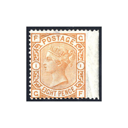1876, 8 P orange, gummib&uuml;gig und im Oberrand kleine d&uuml;nne Stelle, Mi. 45 Unif. 61 SG 156 / 1500,-