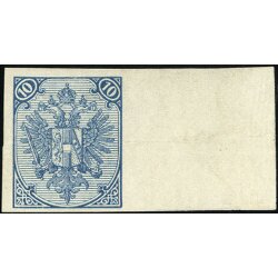 1895, Buchdruck, Bogenprobe, 10 Kr. blau, hellere Farbe,...