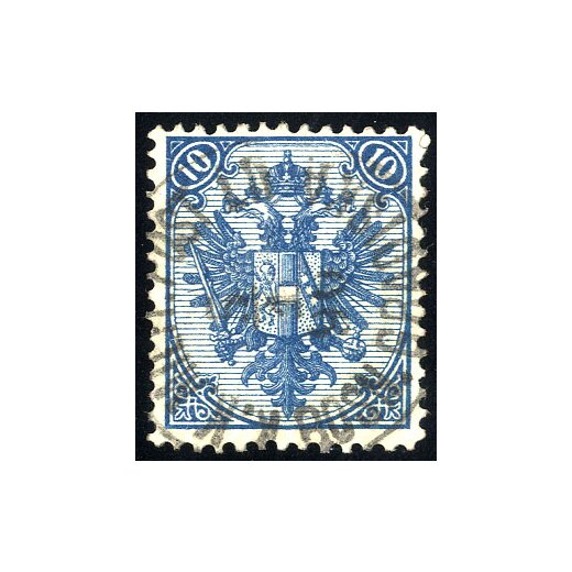 1879, Steindruck, 10 Kr. blau, LZ 12:12ž, gepr. Goller (Mi. 5I - 6I)