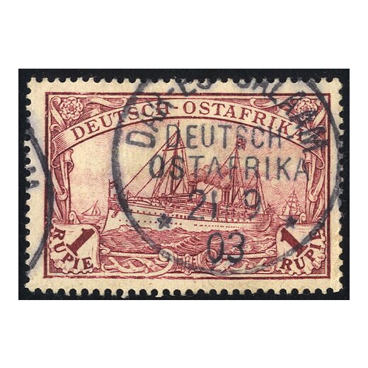 1901, 1 R dunkellilarot, signiert Gentzsch, Mi. 19
