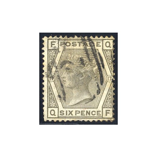1873, 6 d. plate 17, invertet Wm, thinned, Unif. 52 SG 147
