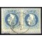 1867, "RUSTSCHUK 1 / 2", Einkreisstempel auf Paar 10 Soldi auf Briefstück (S. 7P.)