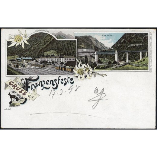 1898, "Gruss aus Franzensfeste", Prachtkarte nach Salzburg