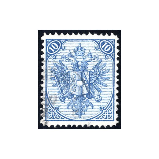 1879, Steindruck, 10 Kr. hellblau, LZ 12ž:12, geprüft Goller (Mi. 5Ib - 6Ib)