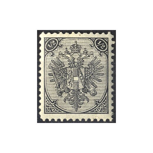 1895, Buchdruck, 1/2 Kr. schwarz, Type A, LZ 11 1/2, (Mi. 9II/IC- ANK 1II/A / 45,-)