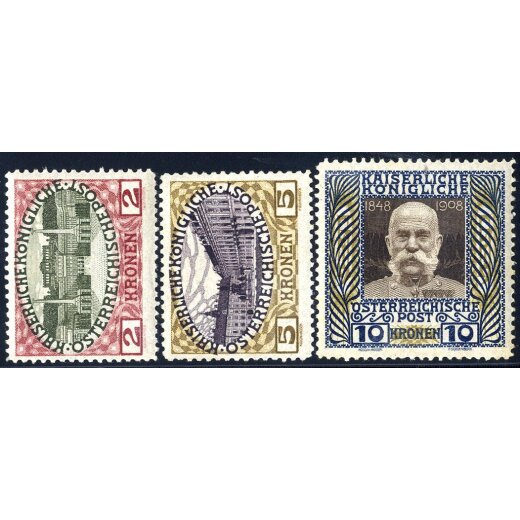 1908, Jubil&auml;um, 18 Werte (U. 101-18 - ANK 139-56)