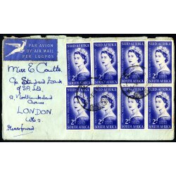1953, air mailed letter from Johannesburg to London