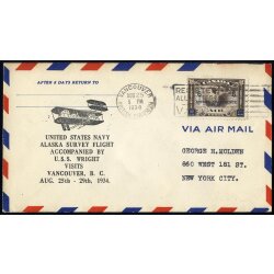 1934, air mailed letter from Vancouver 25.8.34 to New...