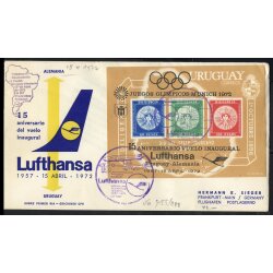 1972, Lufthansa Er&ouml;ffnungsflug, Mi. Bl 15 / 35,-