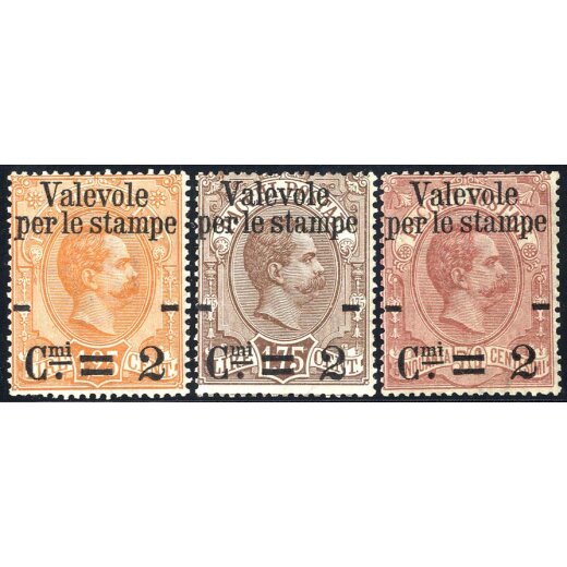 1890, Soprastampati, 6 valori (Sass. 50-55)