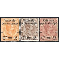 1890, Soprastampati, 6 valori (Sass. 50-55)