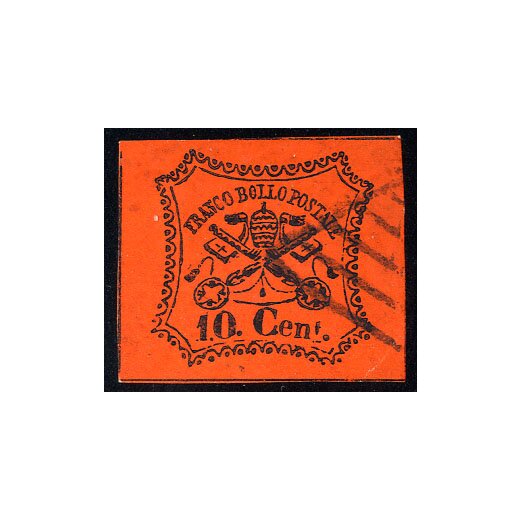 1867, 10 Cent. vermiglio arancio, firm. Cardillo (S. 17 / 180,-)