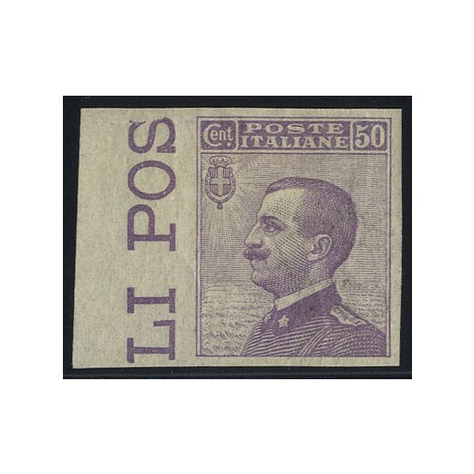 1908, 50 Cent. violetto, non dentellato (S. 85e / 135,-)