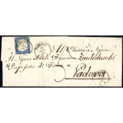 1861, lettera da Torino il 18.11.61 per Padova affrancata...