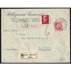 1930, lettera racconamdata da Padova per Zagreb...