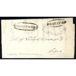 1861, Lettera in franchigia da Catania 20.2.1861 per...