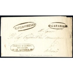 1861, Lettera in franchigia da Catania 26.2.1861 per...