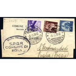 1949, Roma Campidoglio, lettera del 9.3.1949 per S....