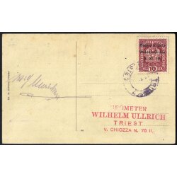 1918, cartolina affrancata con 10 h. da Trieste per...