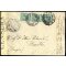 1915, Lettera da Tripoli 26.7.1915 per Bastia - Perugia affrancata con striscia di tre Sass. 3, censura