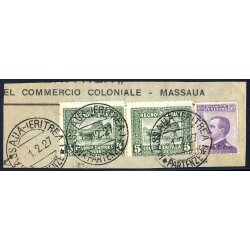 1910/14, Sass. 34 + 34 + 39 su frammento da Massaua