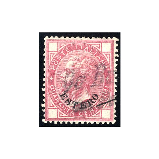 1874, "Buenos Aires", annullo parziale su 40 Cent. rosa (S. Punti R1))