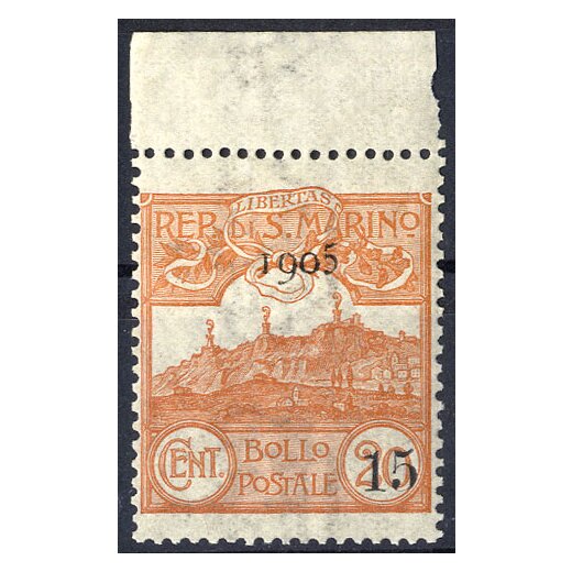 1905, 15 su 20 c. arancio, Sass. 46 / 50,-