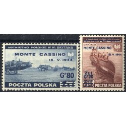 1944, Montecassino 4 Werte, ein Wert 2 Rostpunkte, Mi....