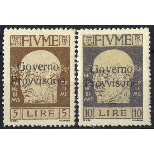 1921, Governo Provvisorio, 2 Lire al 10 Lire, 4 val. (S. 160-63)