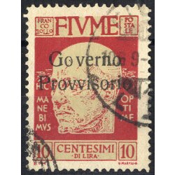 1921, 10 Cent. carminio, firm. Oliva (S. 176 / 50,-)