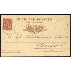 1886, Circolare Postale da 2 c. affrancata con 2 c. da...