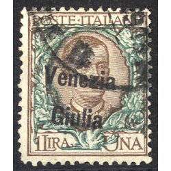 1918/19, Venezia Giulia, 1 Lira bruno e verde, usato,...