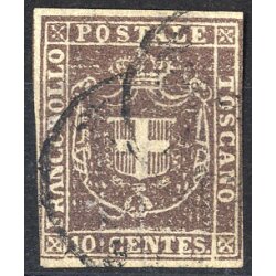 1860, Governo Provvisorio, 10 Cent. bruno, usato, firm....