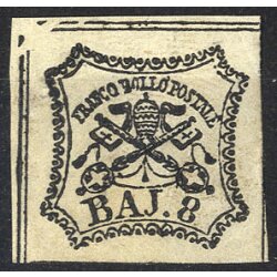 1850, 8 Baj. bianco, nuovo con gomma originale (Sass. 9)