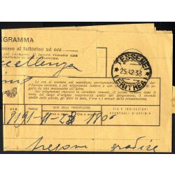 1938, Telegramma da Roma per Tessene - Eritrea 25.12.1938
