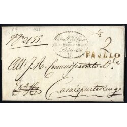 1829, lettera del 3.12. per Casalpusterlengo con timbro...