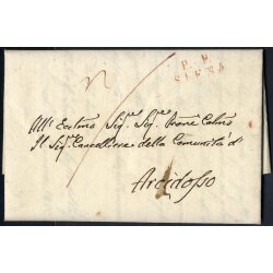 1825, lettera del 25.1. da Siena per Arcidosso con timbro...