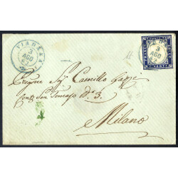 1862, lettera del 3.8.1862 da Viadana per Milano,...