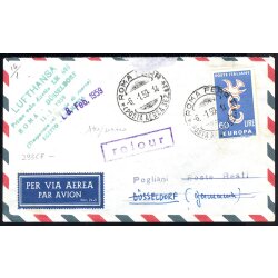 1959, lettera aerea da Roma il 6.1.59 per Düsseldorf...