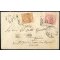 1868, raccomandata del 23.4.1868 da Genova per Torino, affrancata con 10 c. + 40 c., strappo in alto nella lettera (non dannegia i francobolli) (T17, T20).