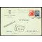 1946-47, I Periodo Tariffario, cartolina postale raccomandata A.R., affrancato per 8 l., da Ferrara il 5.8.46 per Bondeno, Sass. 553,555