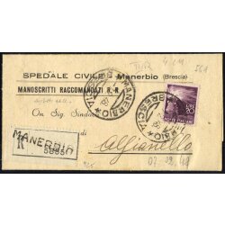 1947-48, III Periodo Tariffario, due lettere raccomandate...