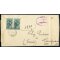 1945, Fratelli Bandiera, 25 Cent., coppia su lettera da Volpago del Montello 15.6.1945 per Trevignano (Sass. 512)